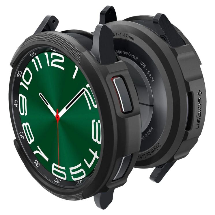 Защитный чехол Spigen (SGP) Liquid Air Case для Samsung Galaxy Watch 6 Classic (47mm) - Matte Black: фото 12 из 19