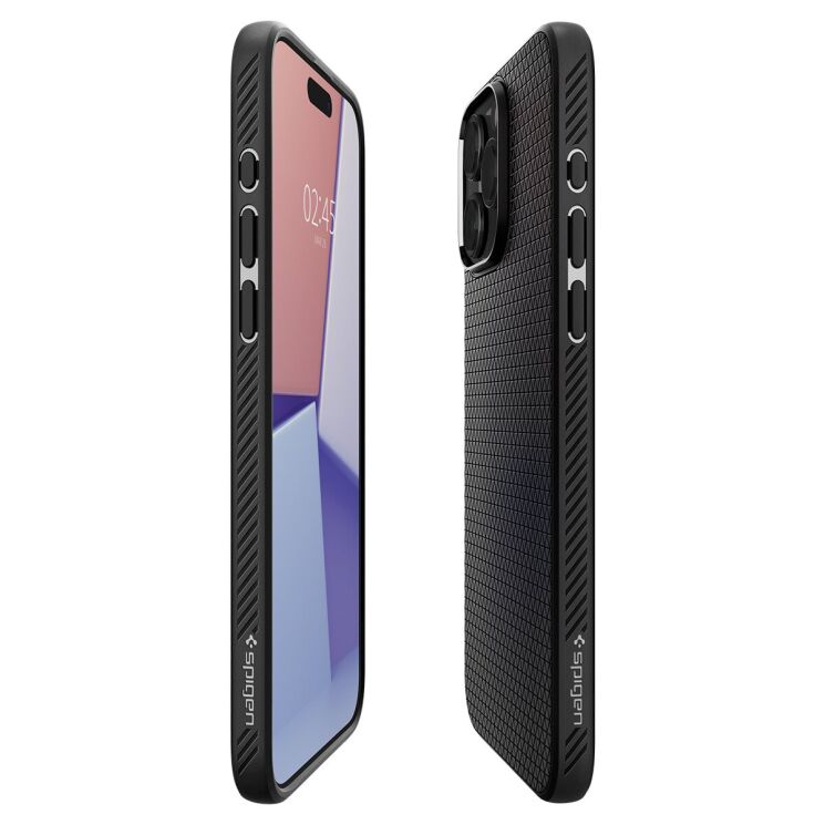 Защитный чехол Spigen (SGP) Liquid Air для Apple iPhone 15 Pro Max - Matte Black: фото 8 из 19