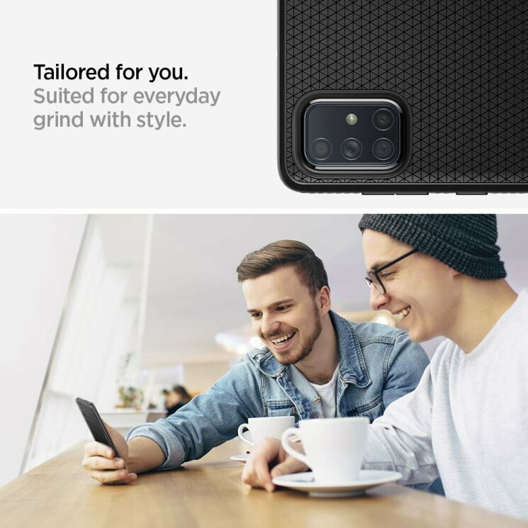 Защитный чехол Spigen (SGP) Liquid Air для Samsung Galaxy A71 (A715) - Matte Black: фото 10 из 15