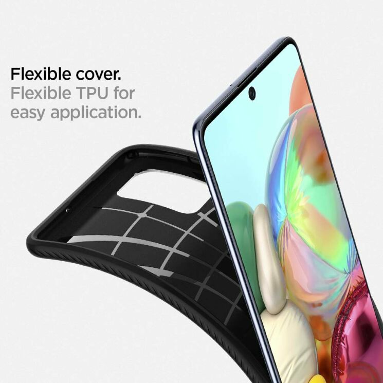 Защитный чехол Spigen (SGP) Liquid Air для Samsung Galaxy A71 (A715) - Matte Black: фото 13 из 15