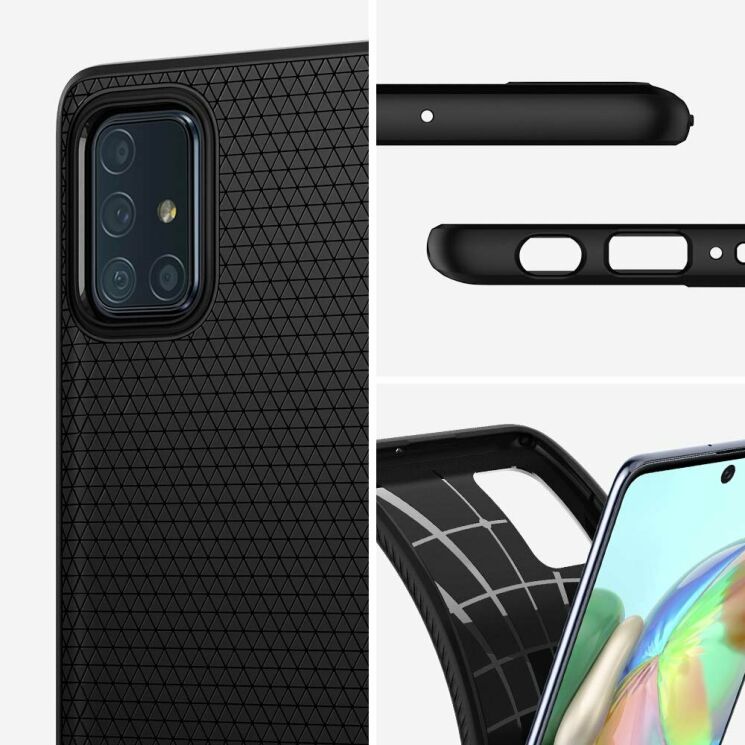 Защитный чехол Spigen (SGP) Liquid Air для Samsung Galaxy A71 (A715) - Matte Black: фото 14 из 15