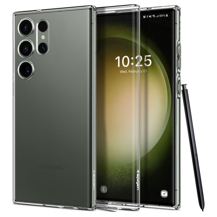 Защитный чехол Spigen (SGP) Liquid Crystal для Samsung Galaxy S23 Ultra (S918) - Crystal Clear: фото 1 из 16