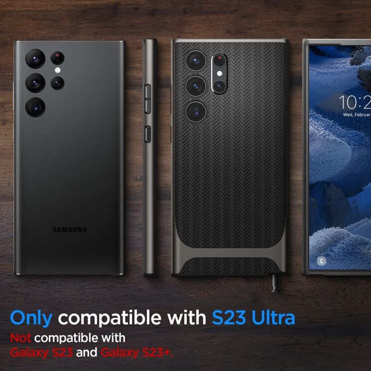Защитный чехол Spigen (SGP) Neo Hybrid для Samsung Galaxy S23 Ultra (S918) - Gunmetal: фото 14 из 20