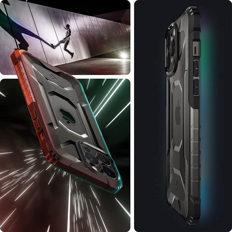 Защитный чехол Spigen (SGP) Nitro Force для Apple iPhone 13 Pro Max - Matte Black: фото 14 из 19