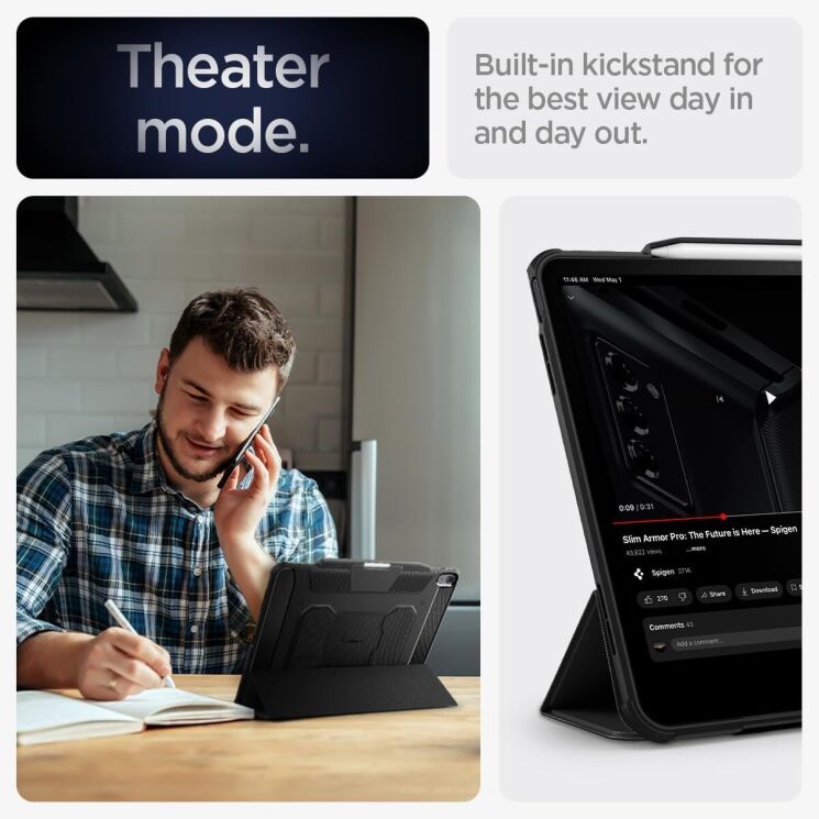 Захисний чохол Spigen (SGP) Rugged Armor Pro для Apple iPad Air 13 M3/M2 (2025/2024) - Black: фото 15 з 17