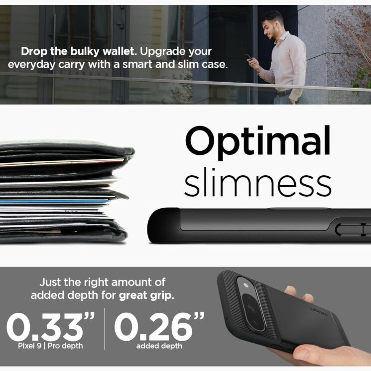 Защитный чехол Spigen (SGP) Slim Armor CS для Google Pixel 9 / 9 Pro - Black: фото 14 из 18