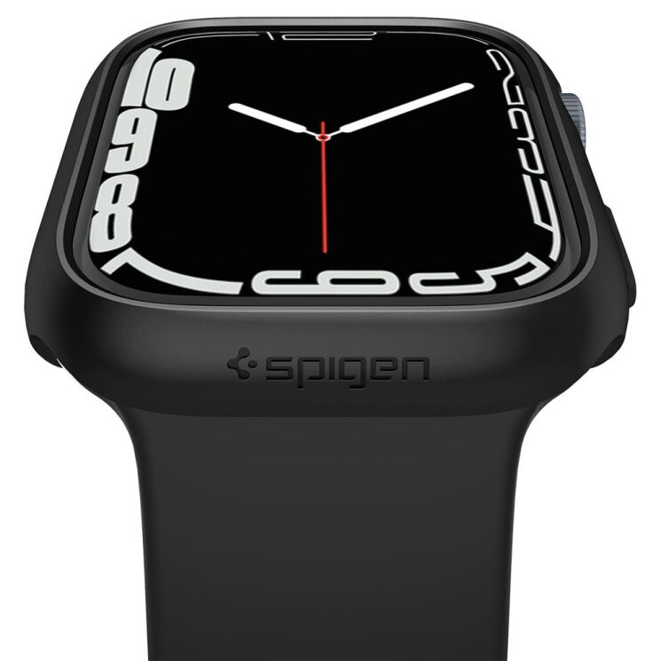Защитный чехол Spigen (SGP) Thin Fit (FW) для Apple Watch 45 mm (7 / 8 / 9 Series) - Black: фото 7 из 17