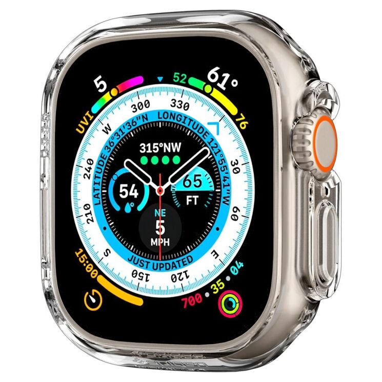 Защитный чехол Spigen (SGP) Thin Fit (FW) для Apple Watch Ultra / Ultra 2 (49mm) - Crystal Clear: фото 2 из 11