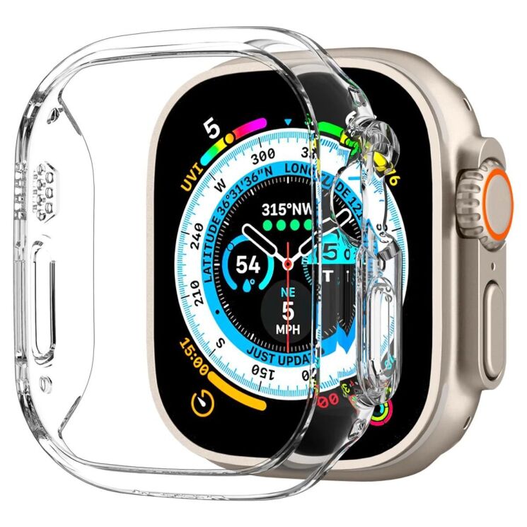 Защитный чехол Spigen (SGP) Thin Fit (FW) для Apple Watch Ultra / Ultra 2 (49mm) - Crystal Clear: фото 1 из 11