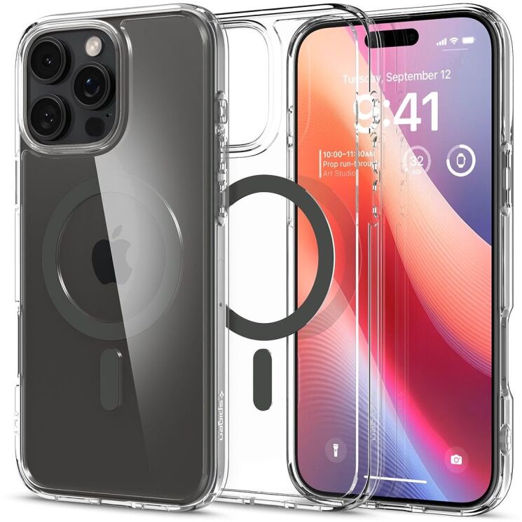 Защитный чехол Spigen (SGP) Ultra Hybrid (MagFit) для Apple iPhone 16 Pro - Graphite: фото 1 из 15
