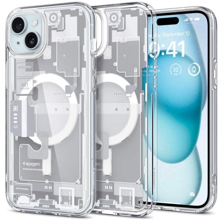 Захисний чохол Spigen (SGP) Ultra Hybrid Zero One (MagFit) для Apple iPhone 15 - One White: фото 1 з 16