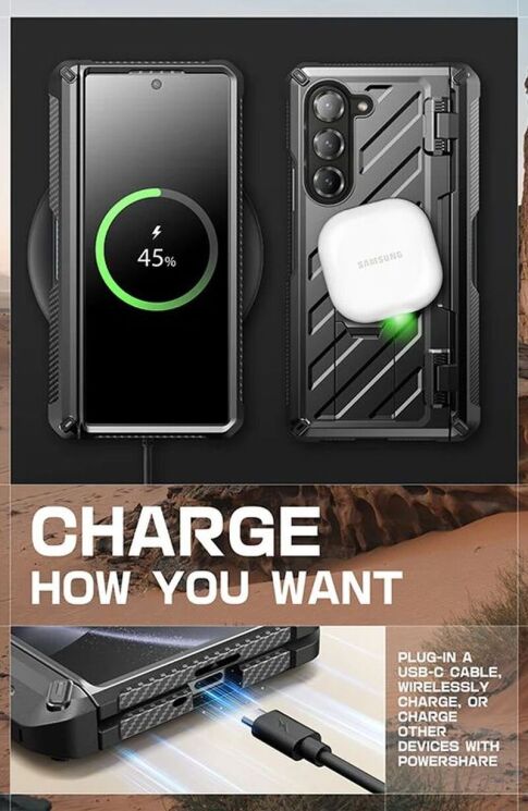 Защитный чехол Supcase Unicorn Beetle Pro Rugged Case with S-Pen Holder для Samsung Galaxy Fold 6 - Black: фото 14 из 15