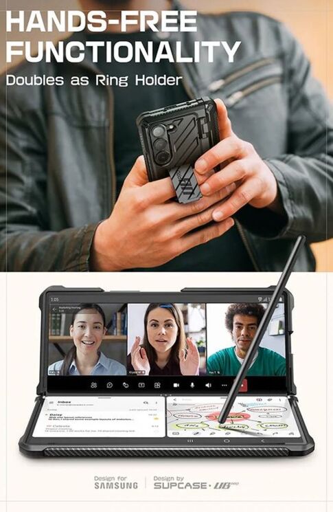 Защитный чехол Supcase Unicorn Beetle Pro Rugged Case with S-Pen Holder для Samsung Galaxy Fold 6 - Black: фото 15 из 15