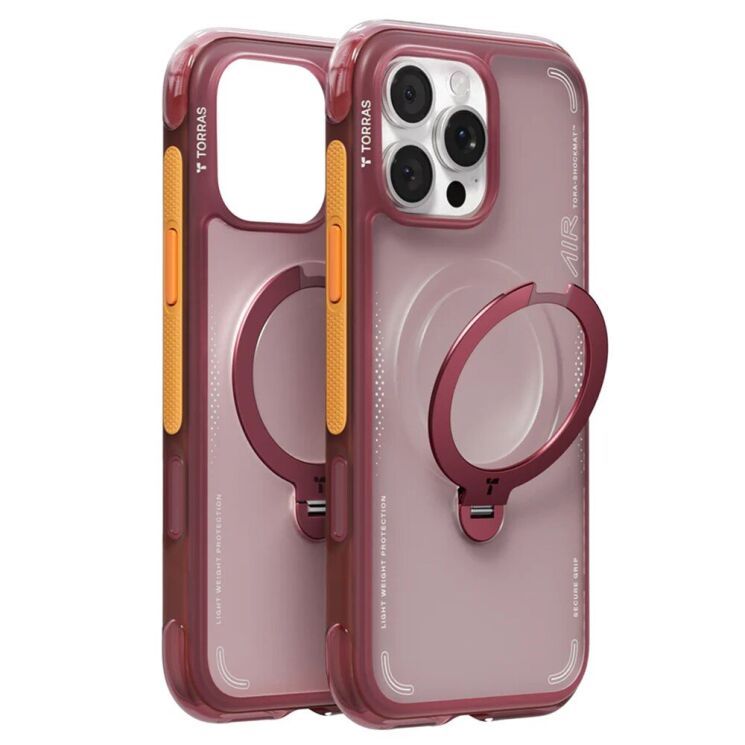 Захисний чохол TORRAS Ostand Q3 Air для iPhone 16 Pro Max - Red: фото 1 з 8