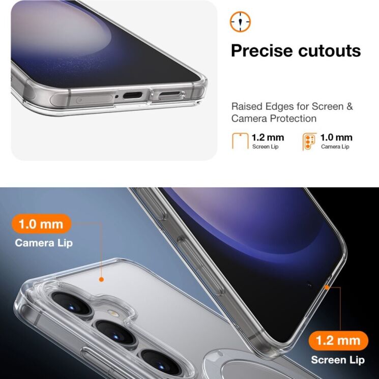 Защитный чехол TORRAS Ostand Spin MagSafe для Samsung Galaxy S25 Plus (S936) - Transparent: фото 8 из 8