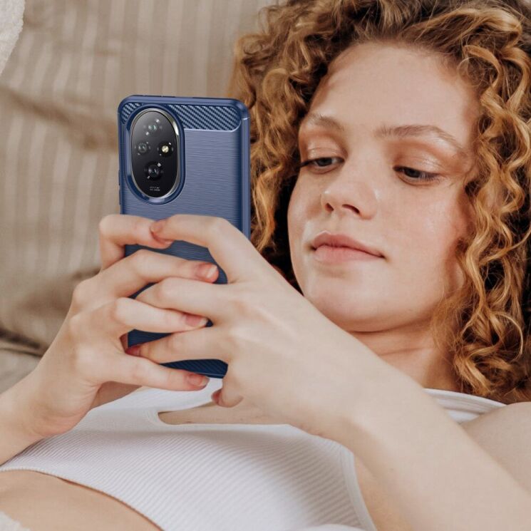 Захисний чохол UniCase Carbon для Honor 200 Pro - Blue: фото 7 з 8
