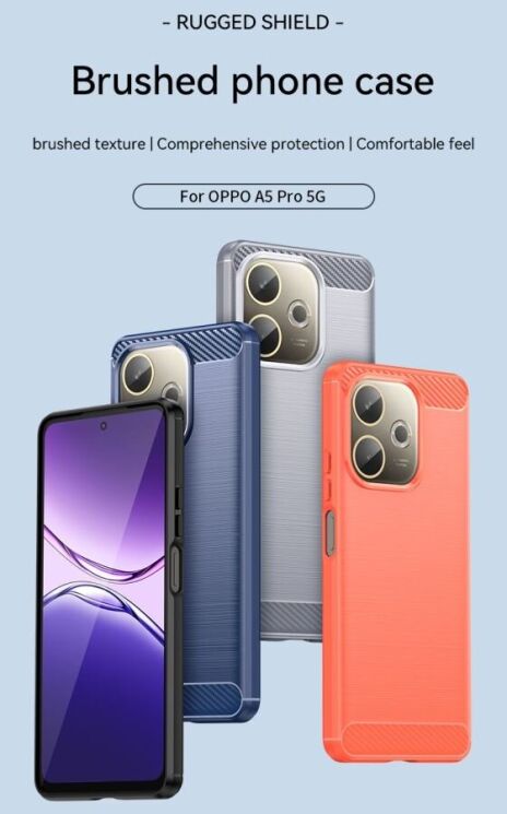 Защитный чехол UniCase Carbon для Oppo A5 Pro (4G/5G) - Black: фото 9 из 11