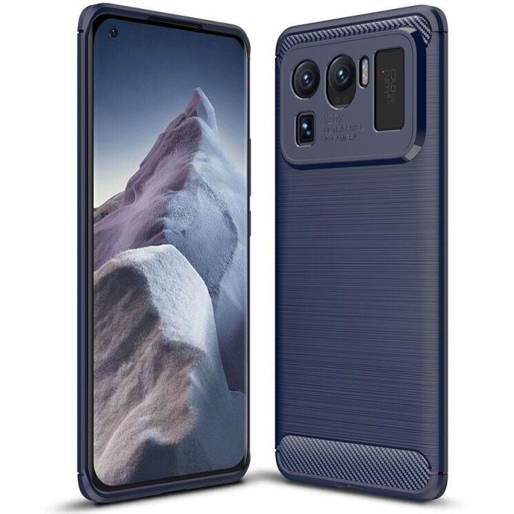 Защитный чехол UniCase Carbon для Xiaomi Mi 11 Ultra - Blue: фото 1 из 9