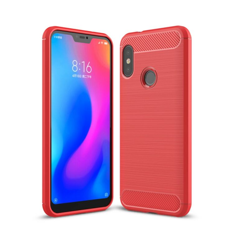 Защитный чехол UniCase Carbon для Xiaomi Redmi 6 Pro / Mi A2 Lite - Red: фото 1 из 10