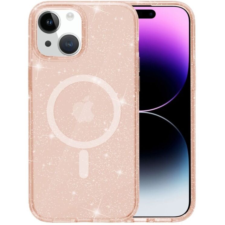 Захисний чохол UniCase Glitter Series MagSafe для Apple iPhone 15 - Gold: фото 1 з 6