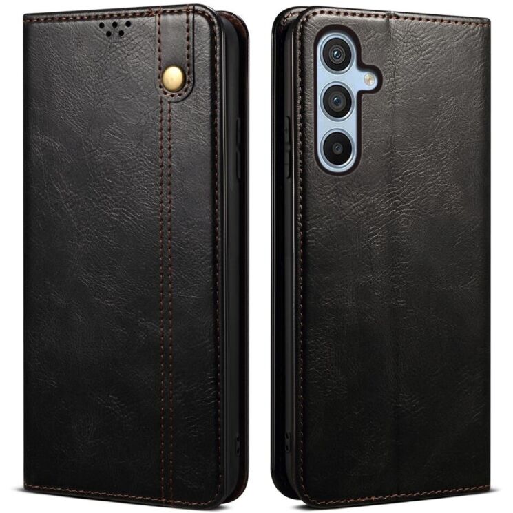 Защитный чехол UniCase Leather Wallet для Samsung Galaxy A55 (A556) - Black: фото 1 из 7