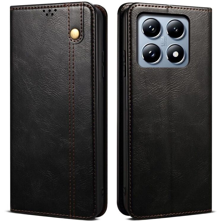 Защитный чехол UniCase Leather Wallet для Xiaomi 14T - Black: фото 1 из 6