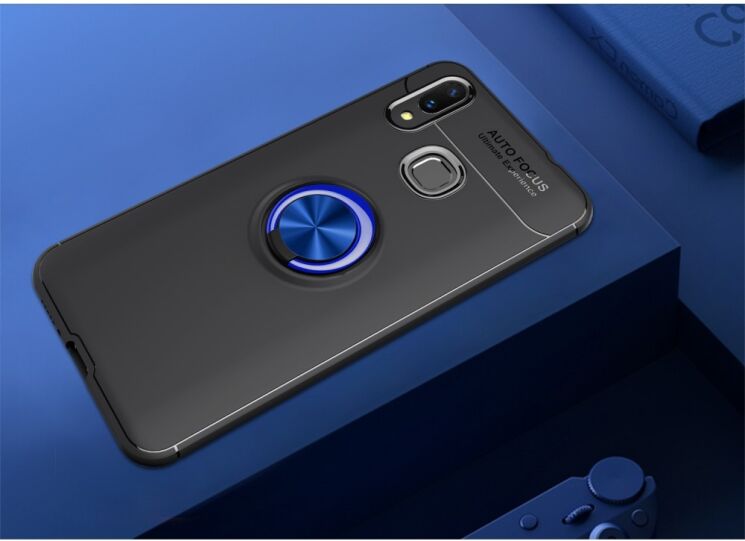 Защитный чехол UniCase Magnetic Ring для Xiaomi Mi Max 3 - Black / Blue: фото 2 из 8