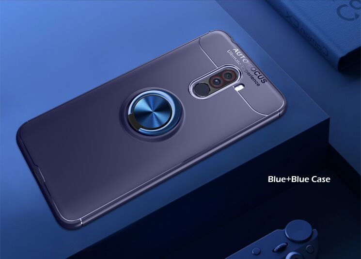 Захисний чохол UniCase Magnetic Ring для Xiaomi Pocophone F1 - Blue: фото 2 з 9