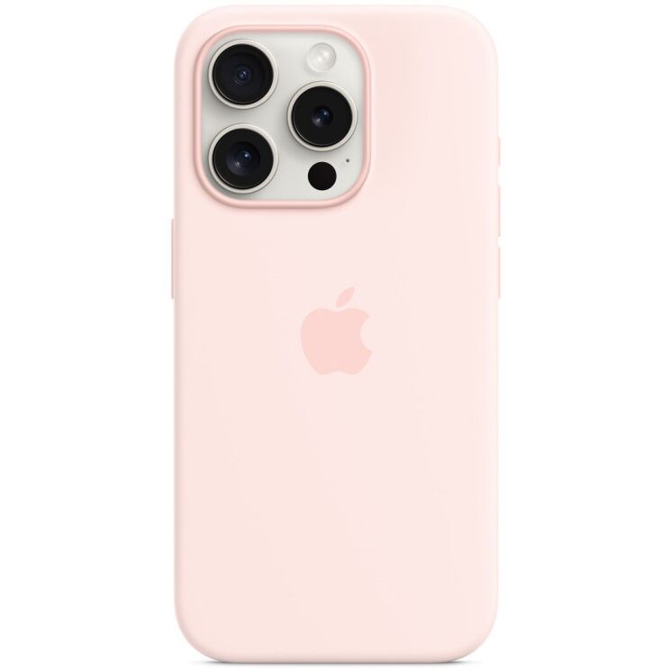 Оригинальный чехол Silicone Case with MagSafe для Apple iPhone 15 Pro (MT1F3) - Light Pink: фото 3 из 6
