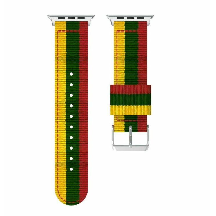 Ремінець UniCase Nylon для Apple Watch 46 / 45 / 44 / SE 44 / 42 (Series 1-3) / Ultra / Ultra 2 / Ultra 3 - Yellow / Green / Red: фото 4 з 4