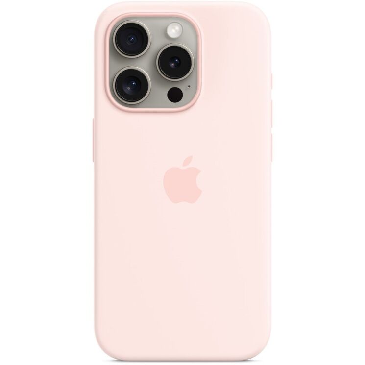 Оригинальный чехол Silicone Case with MagSafe для Apple iPhone 15 Pro (MT1F3) - Light Pink: фото 1 из 6