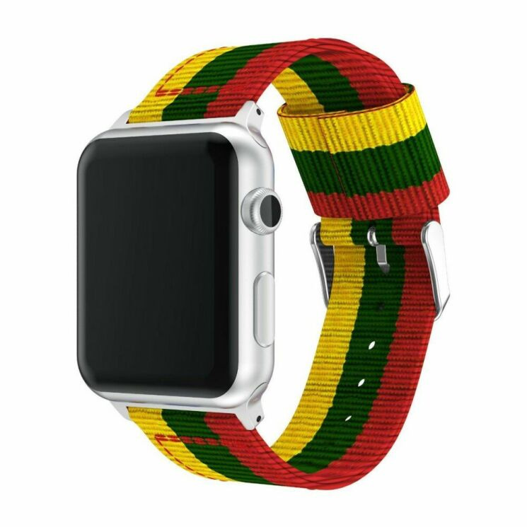 Ремінець UniCase Nylon для Apple Watch 46 / 45 / 44 / SE 44 / 42 (Series 1-3) / Ultra / Ultra 2 / Ultra 3 - Yellow / Green / Red: фото 2 з 4