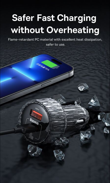Автомобильное зарядное устройство High Efficiency Pro 1 for 2 (C00455300121-00) - Black: фото 15 из 24