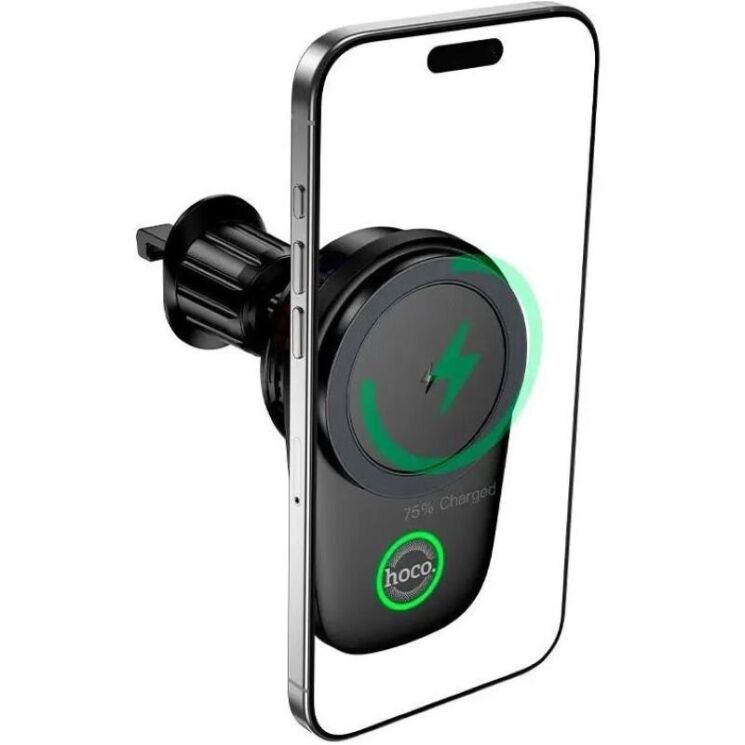 Автомобильный держатель с беспроводной зарядкой Hoco HW36 (15W) Air Outlet - Black: фото 3 из 10