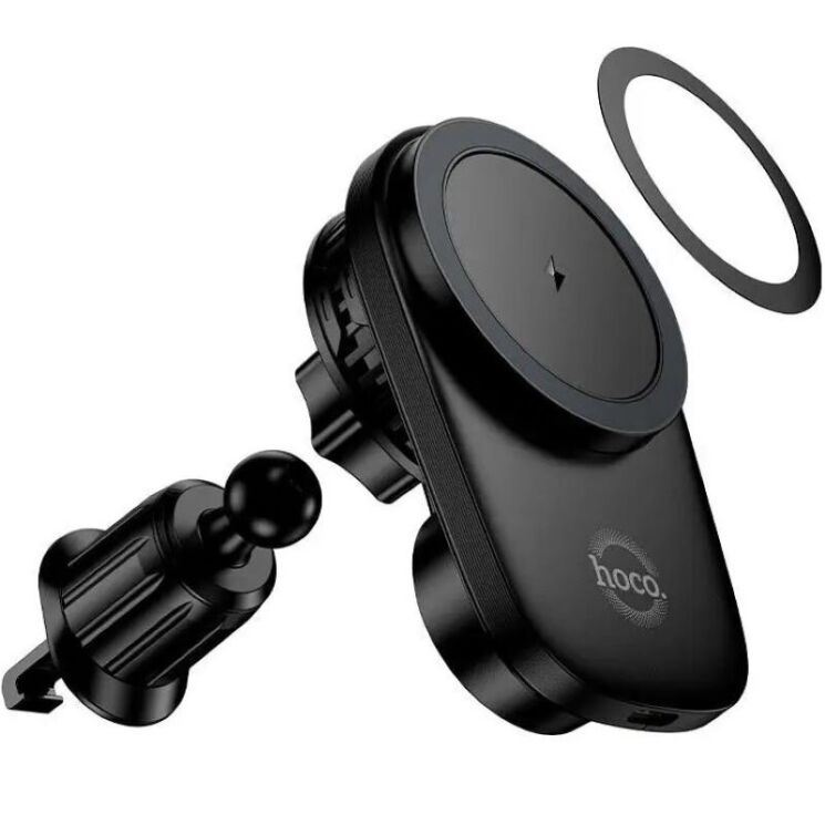 Автомобильный держатель с беспроводной зарядкой Hoco HW36 (15W) Air Outlet - Black: фото 5 из 10