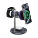 Беспроводное зарядное устройство для WiWU Wi-W041 Space Station 3 in 1 Qi2 (25W) - Black (958317B). Фото 2 из 8
