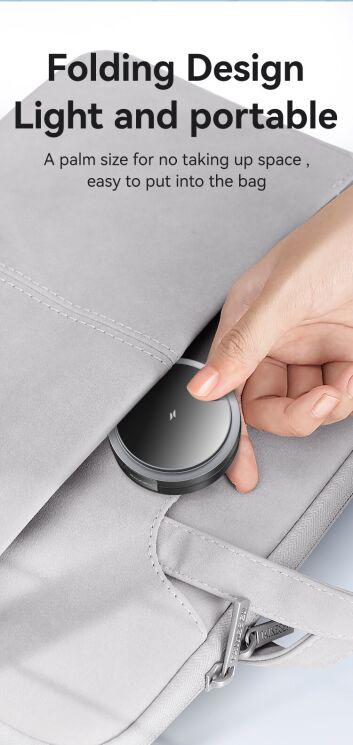 Бездротовий зарядний пристрій USAMS CD234 (15W) 3 in 1 Foldable Wireless Charge - Black: фото 14 з 17
