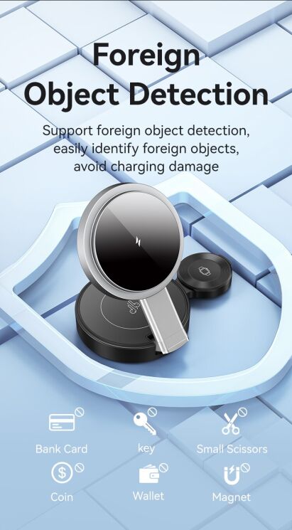 Бездротовий зарядний пристрій USAMS CD234 (15W) 3 in 1 Foldable Wireless Charge - Black: фото 13 з 17