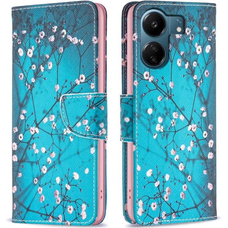 Чехол Deexe Life Style Wallet для Xiaomi Redmi 13C / Poco C65 - Plum Blossom: фото 1 из 6