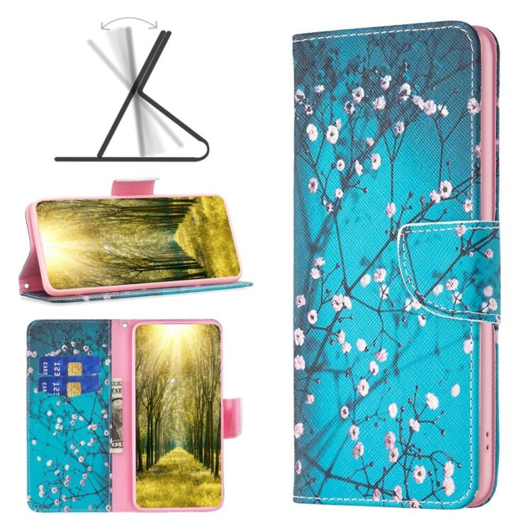 Чехол Deexe Life Style Wallet для Xiaomi Redmi 13C / Poco C65 - Plum Blossom: фото 2 из 6