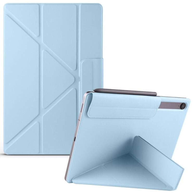 Чeхол Deexe Origami Series для Samsung Galaxy Tab S9 / S9 FE / S10 FE (X710/716/510/516/520/526) - Baby Blue: фото 1 из 12