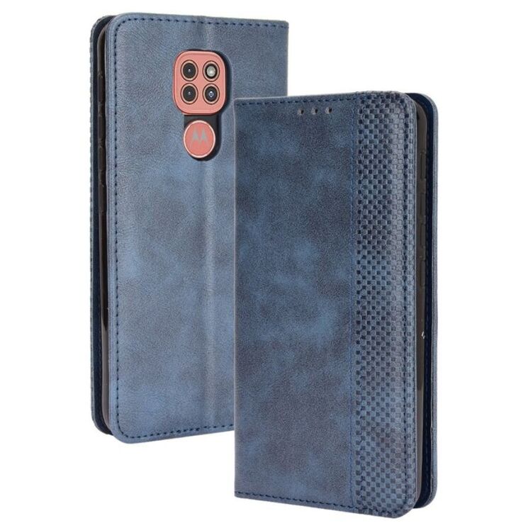 Чохол-книжка Deexe Retro Style для Motorola Moto E7 Plus / Moto G9 Play - Blue: фото 1 з 14