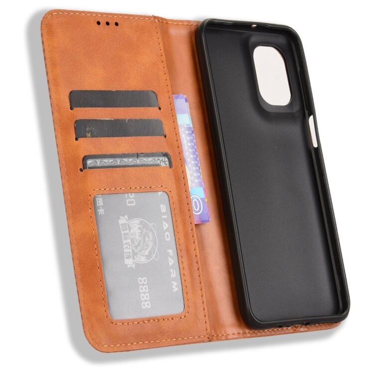 Чехол Deexe Retro Style для Motorola Moto G55 - Brown: фото 4 из 7