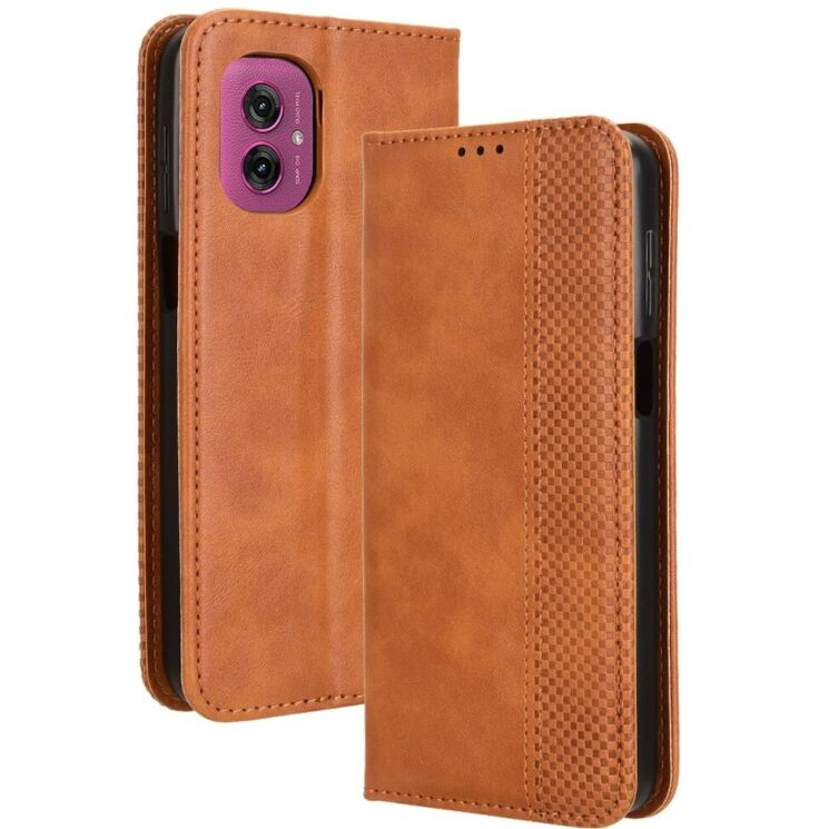 Чехол Deexe Retro Style для Motorola Moto G55 - Brown: фото 1 из 7