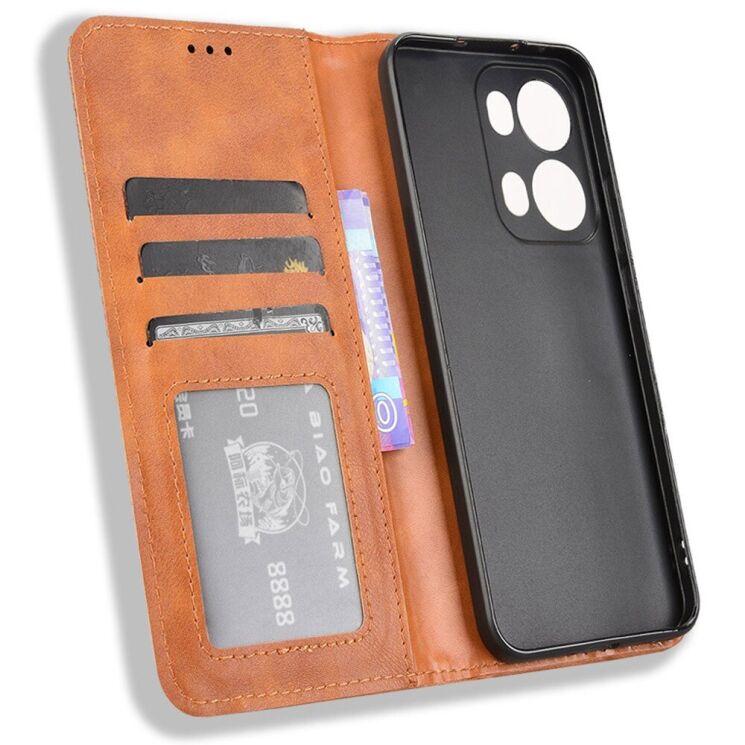 Чехол Deexe Retro Style для OPPO Reno 13 Pro 5G - Brown: фото 4 из 7