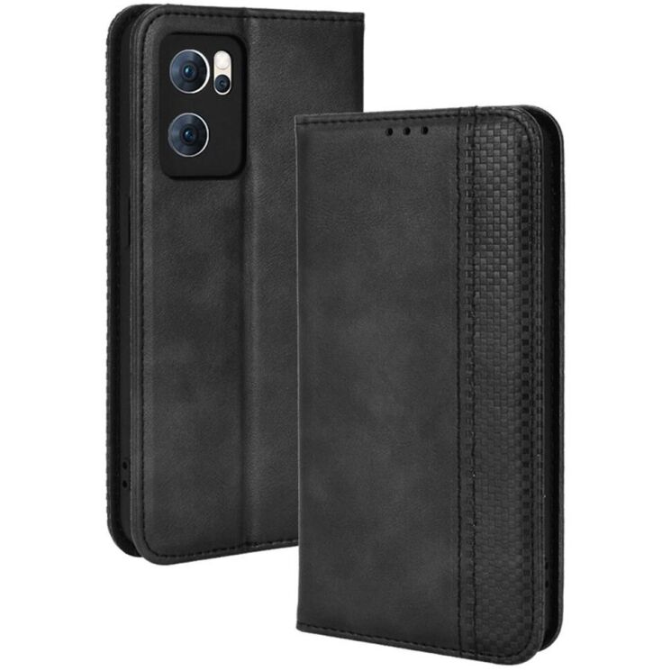 Чохол Deexe Retro Style для OPPO Reno 7 5G Chinese - Black: фото 1 з 7