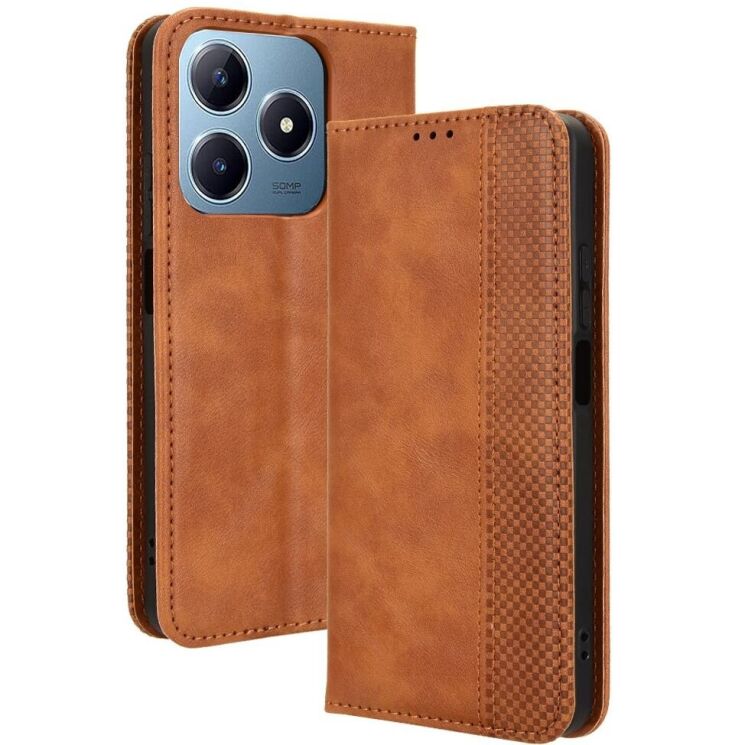 Чехол Deexe Retro Style для Realme C63 / C61 / Note 60x - Brown: фото 1 из 7