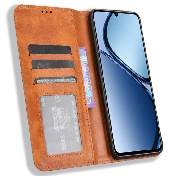 Чехол Deexe Retro Style для Realme C63 / C61 / Note 60x - Brown: фото 2 из 7