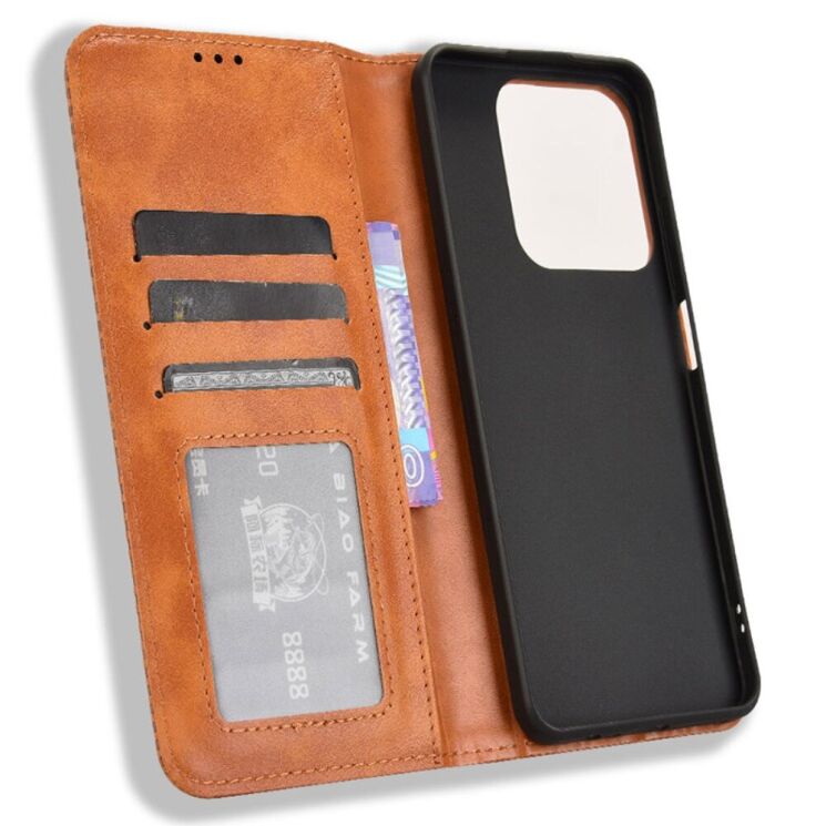 Чехол Deexe Retro Style для Realme C63 / C61 / Note 60x - Brown: фото 4 из 7