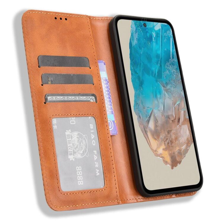 Чехол Deexe Retro Style для Samsung Galaxy M35 (M356) - Brown: фото 2 из 7